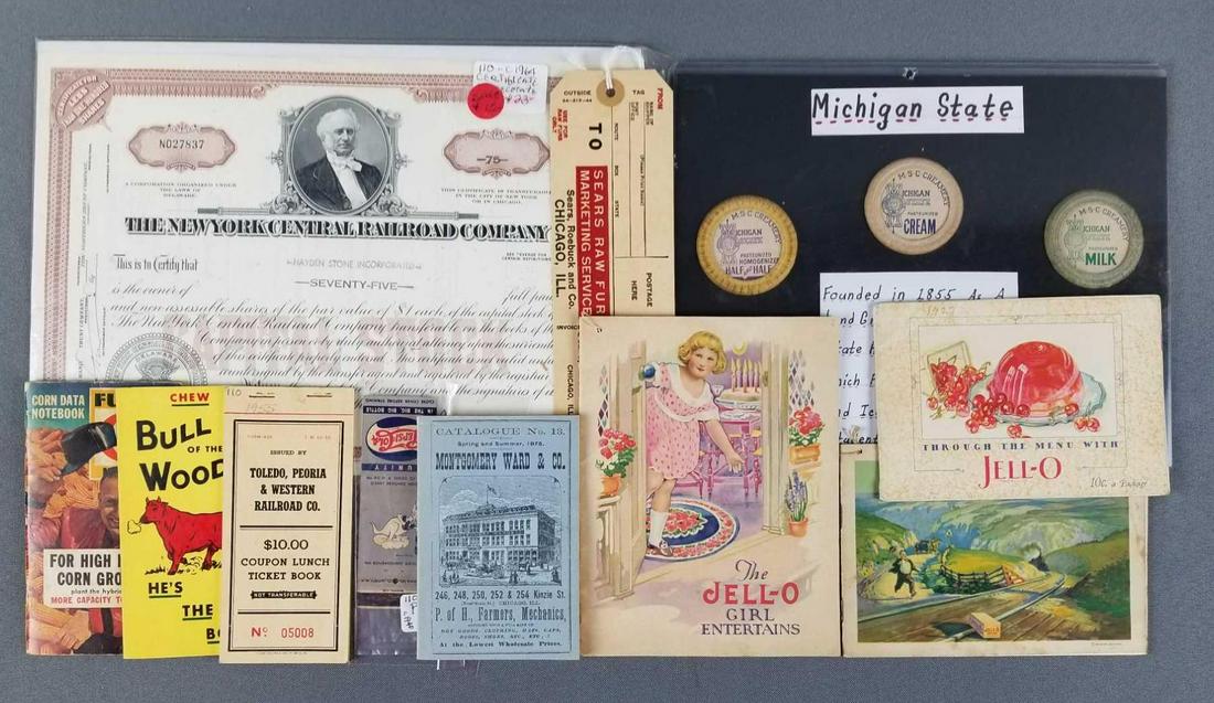 Group of jello recipe books, milk caps (1 of 4)