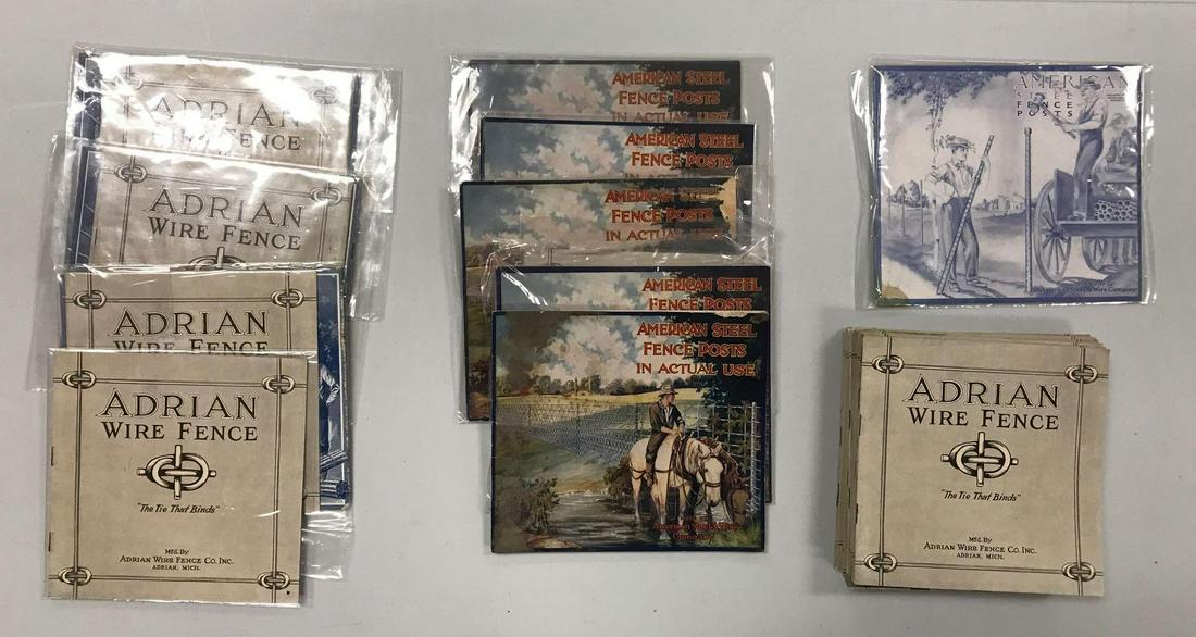 Group of Antique Wire Fence Flyers: 20+ brochures/flyers advertising America Steel Fence Posts and/or Adrian Wire Fence.