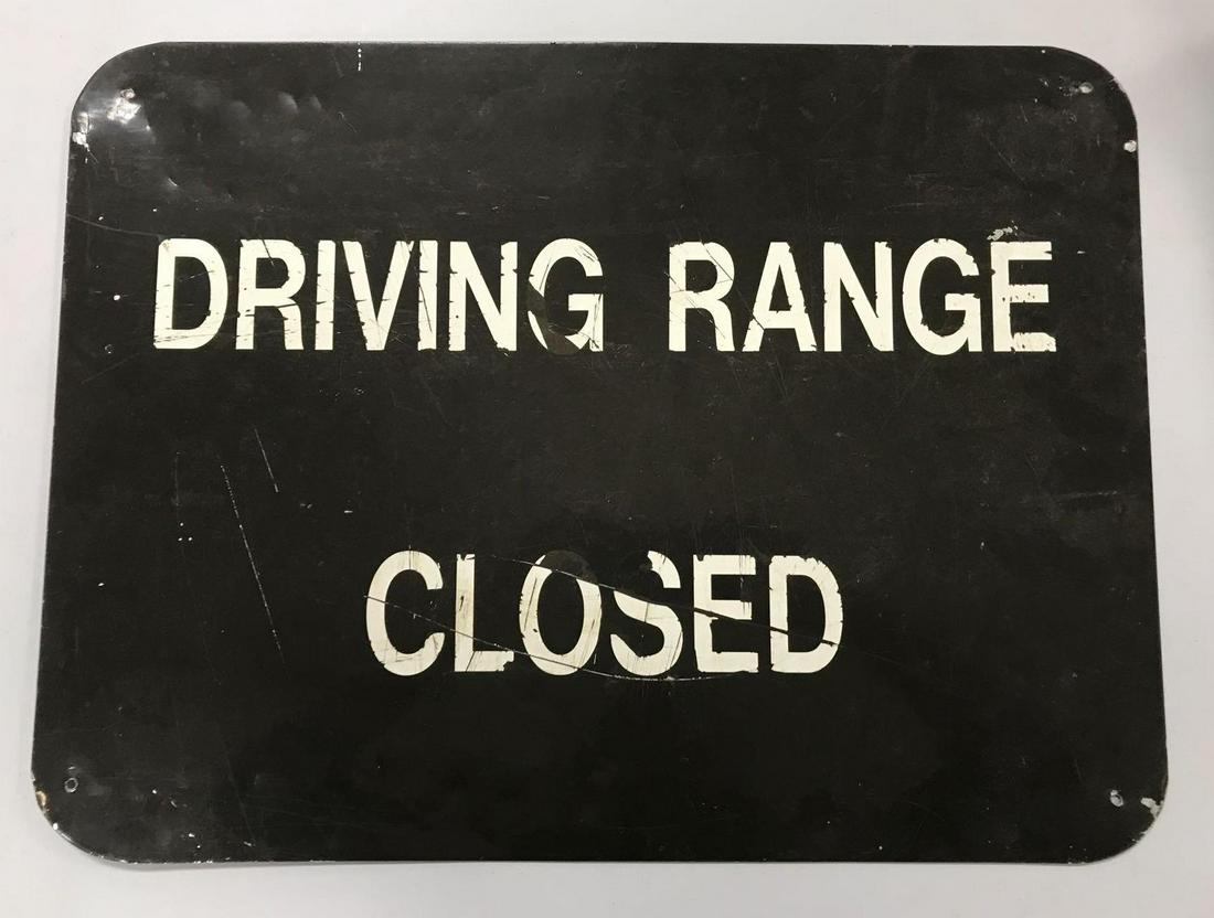 Driving Range Closed Metal Sign (1 of 2)
