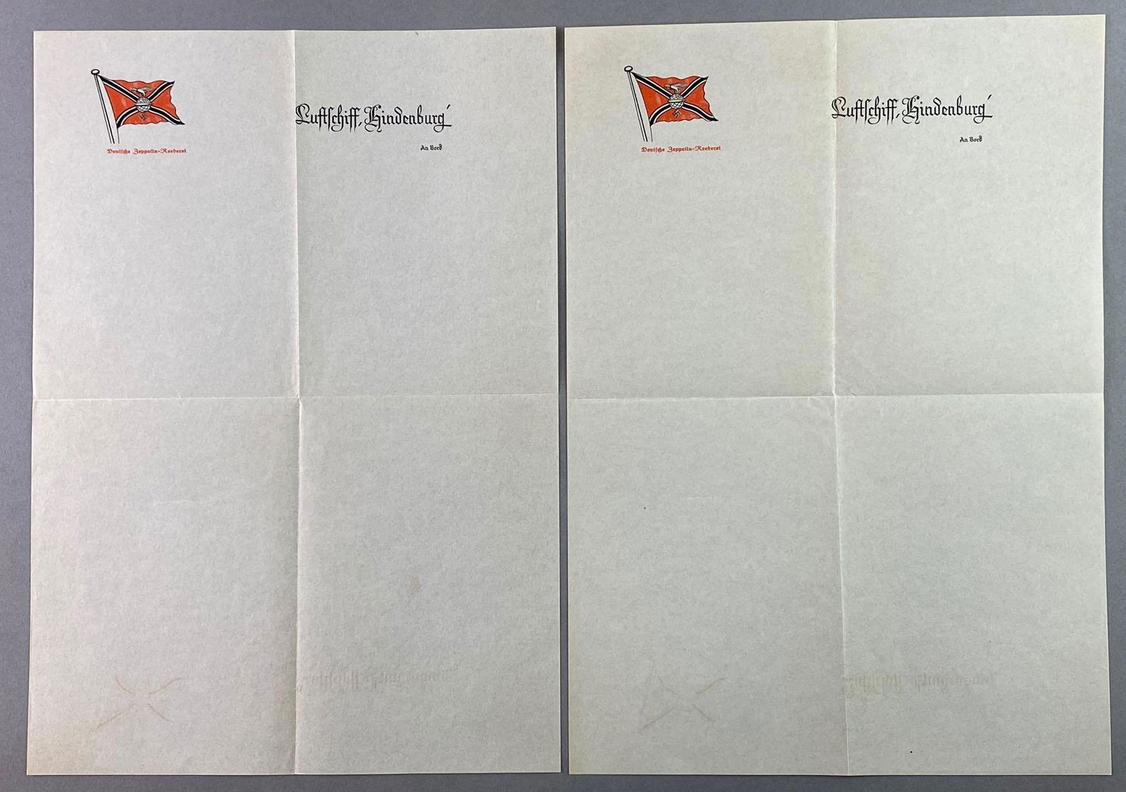 Group of 2 Zeppelin Hindenburg Letterhead (1 of 3)