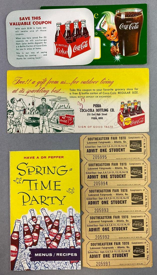 Group of 5 Coca Cola and Dr Pepper Ephemera (1 of 6)