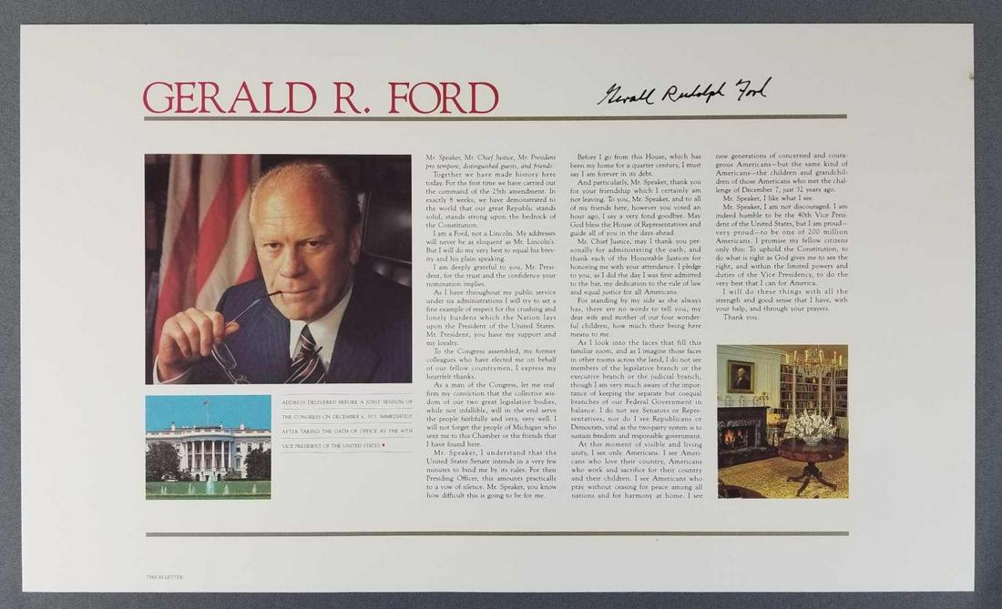 Gerald Ford signed address (1 of 4)