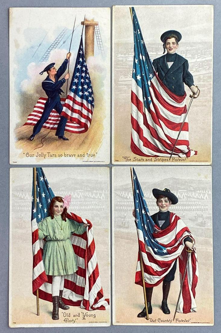 Postcards-Patriotic 4th of July, Artist Signed: group of 180 plus. Includes artwork by Ferris, Bunnell, and more.