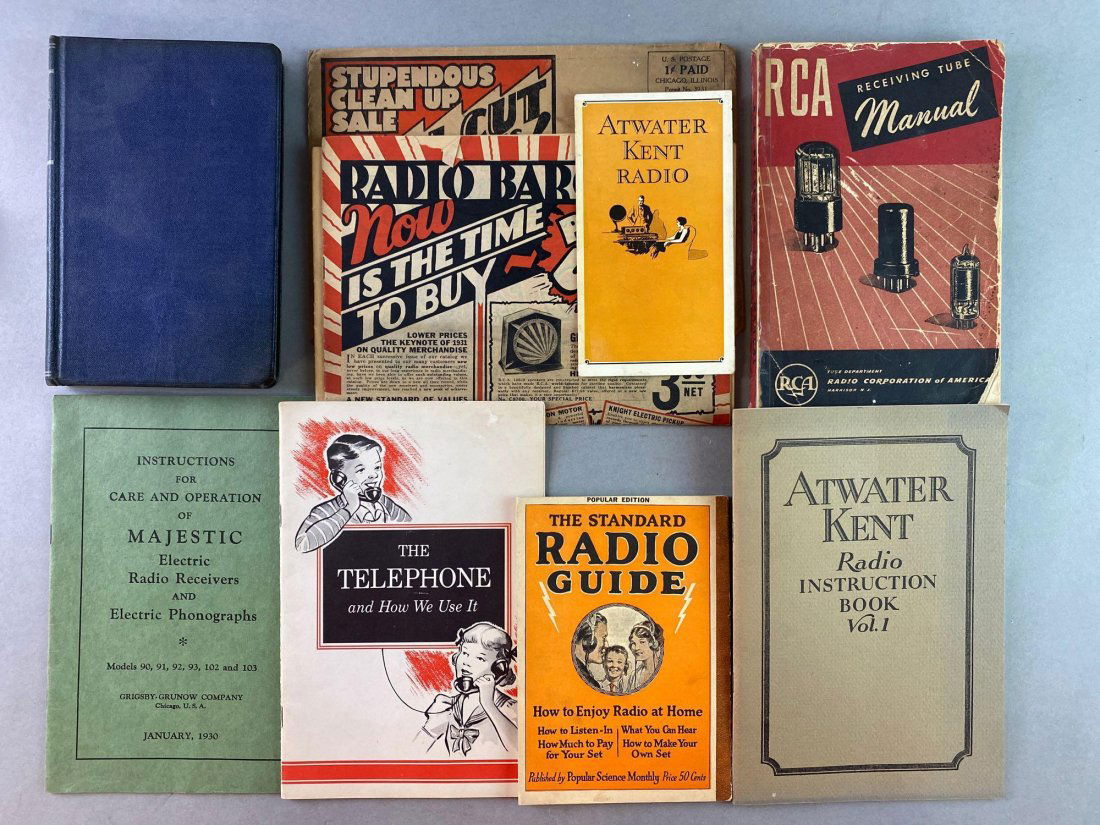 Group of 8 Antique Radio Phonograph Manuals Bioks (1 of 6)
