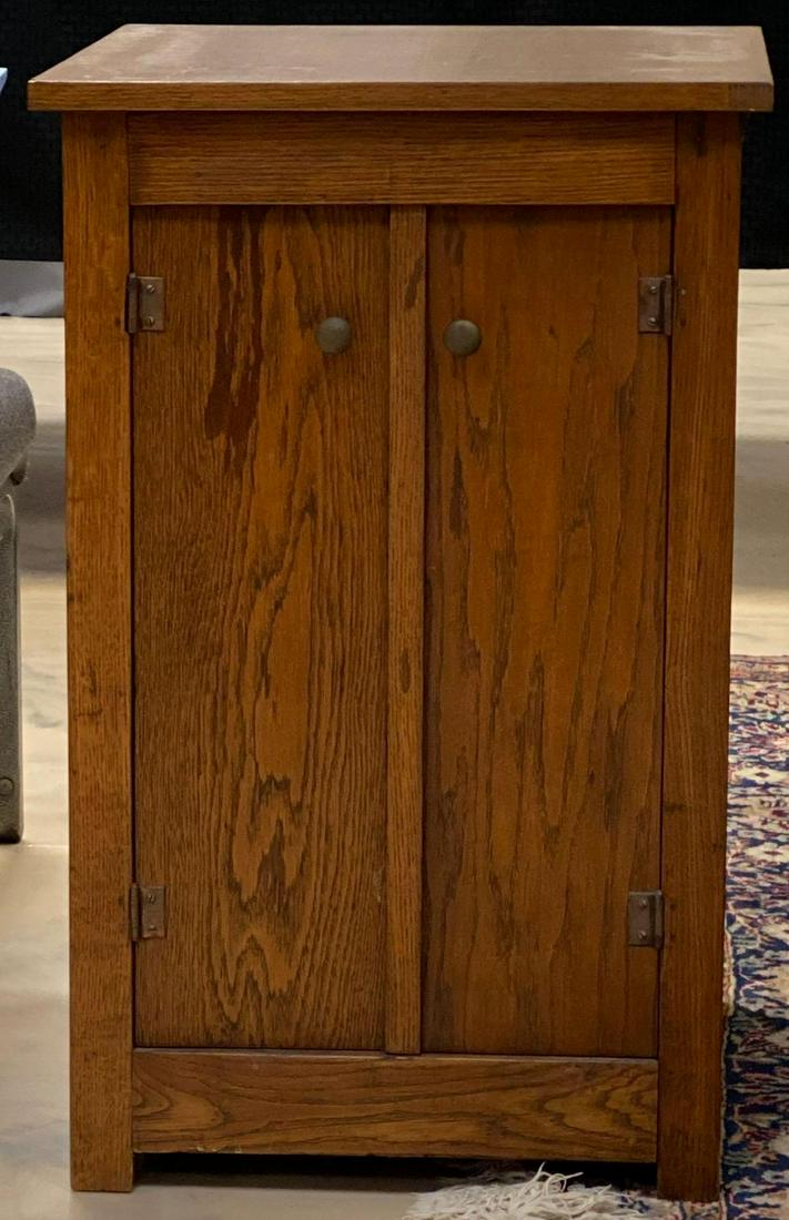 Antique Oak Record Cabinet (1 of 3)