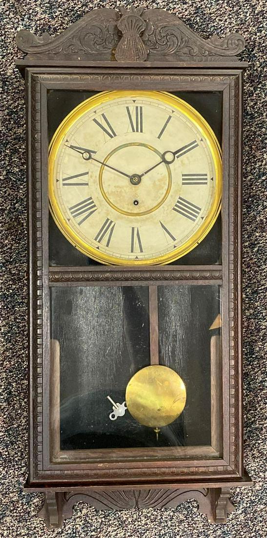 Antique Gilbert Clock Company Wall Clock (1 of 4)
