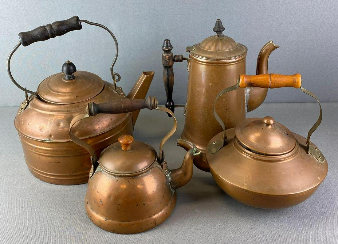 Group of Copper Tea Pots (1 of 9)