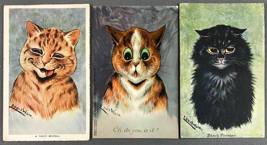 Postcards - Louis Wain Cat Artist signed (1 of 2)