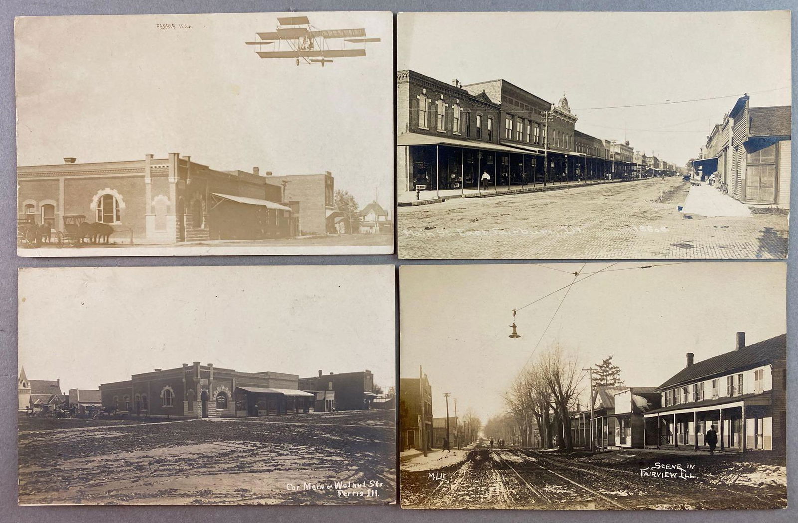 Postcards-Illinois Real Photo Airplane Street Views (1 of 3)