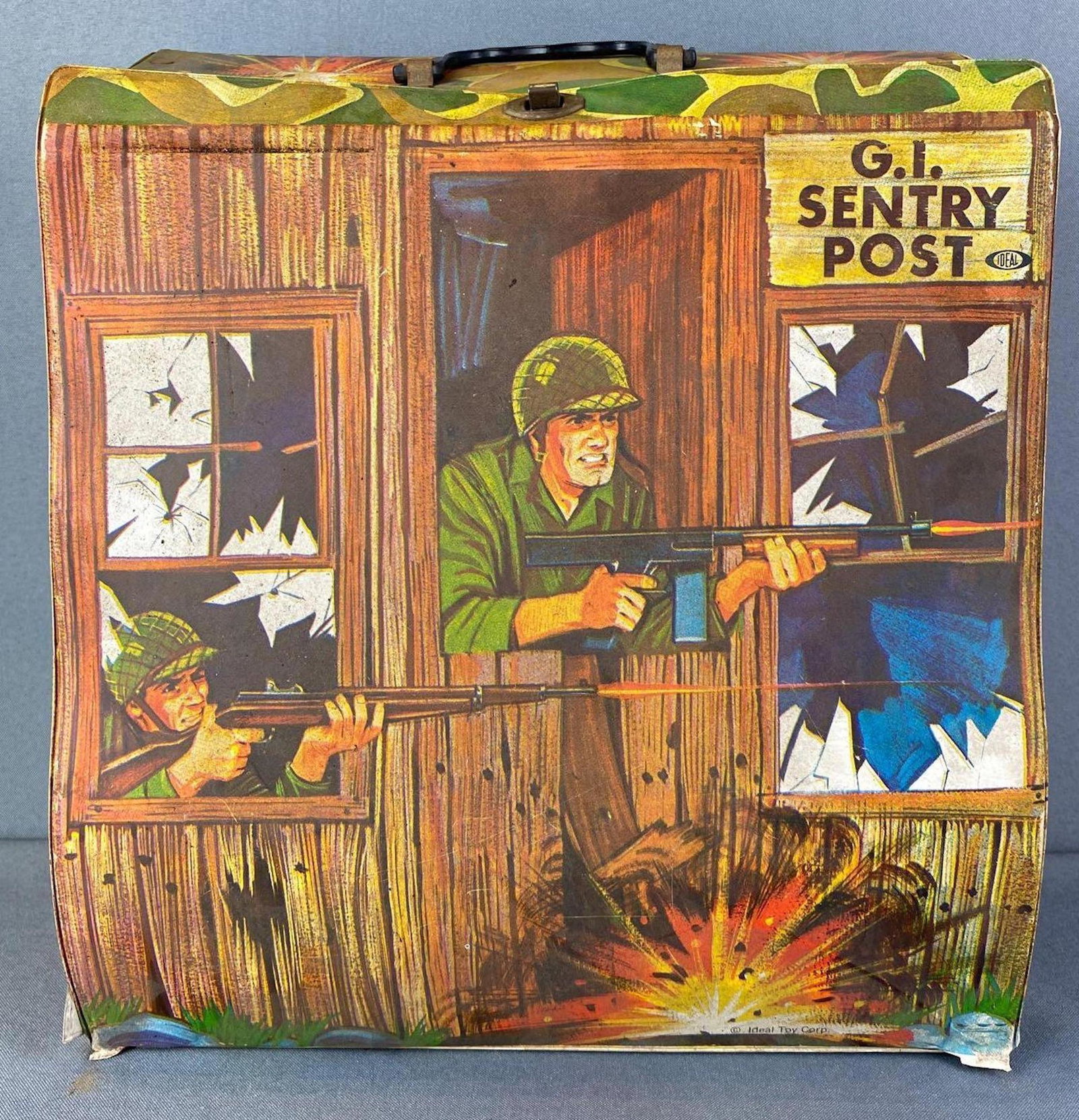 Ideal Toy G. I. Sentry Post Action Figure in Case: Includes accessories, box is 12.25X4.5X13.75 inches