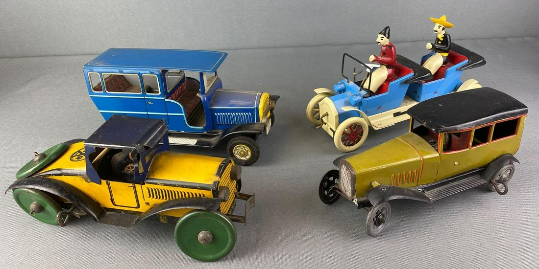 Group of Tin Litho Toy Cars: Includes wind up, tin, and more. non working condition