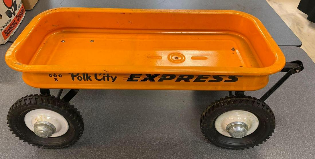 Polk City Express Orange Wagon: 40X16.5X14.75 inches