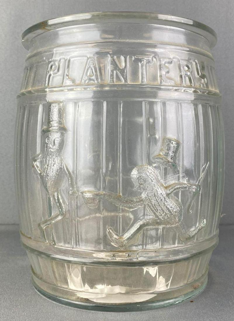 Planters Peanuts Advertising Glass Jar: 8.25X10 inches, Embossed