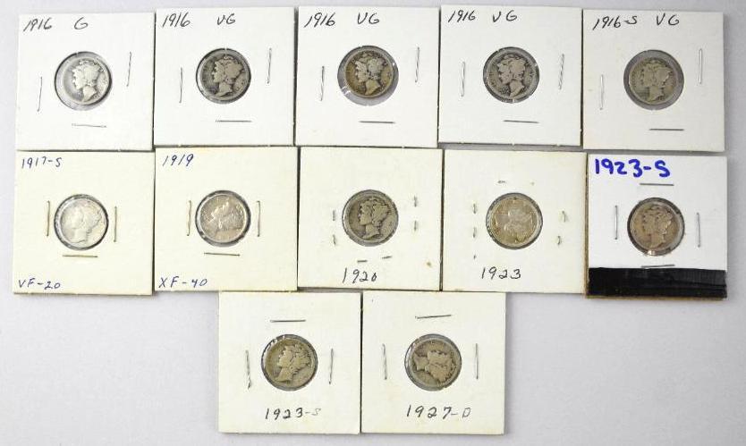 Group of (12) Mercury Silver Dimes (1 of 8)