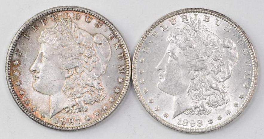 Group of (2) Morgan Silver Dollars (1 of 2)