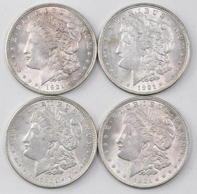 Group of (4) 1921 P Morgan Silver Dollars (1 of 2)