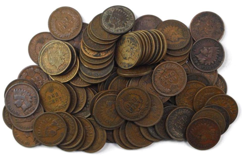 Group of (102) Indian Head Cents (1 of 1)