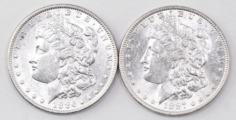 Group of (2) Morgan Silver Dollars (1 of 2)