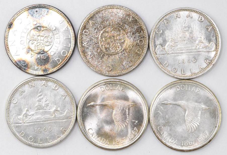 Group of (6) Canada Silver Dollars (1 of 2)