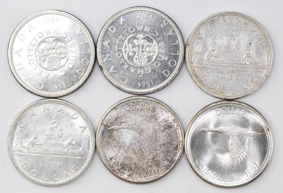 Group of (6) Canada Silver Dollars (1 of 2)