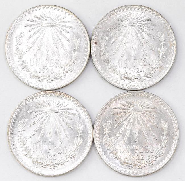 Group of (4) Mexico (One) Un Peso Silver (1 of 2)