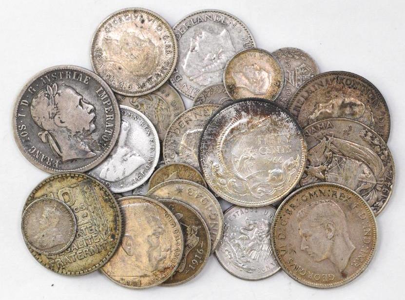 Group of (25) Foreign  / World Silver Coins (1 of 1)