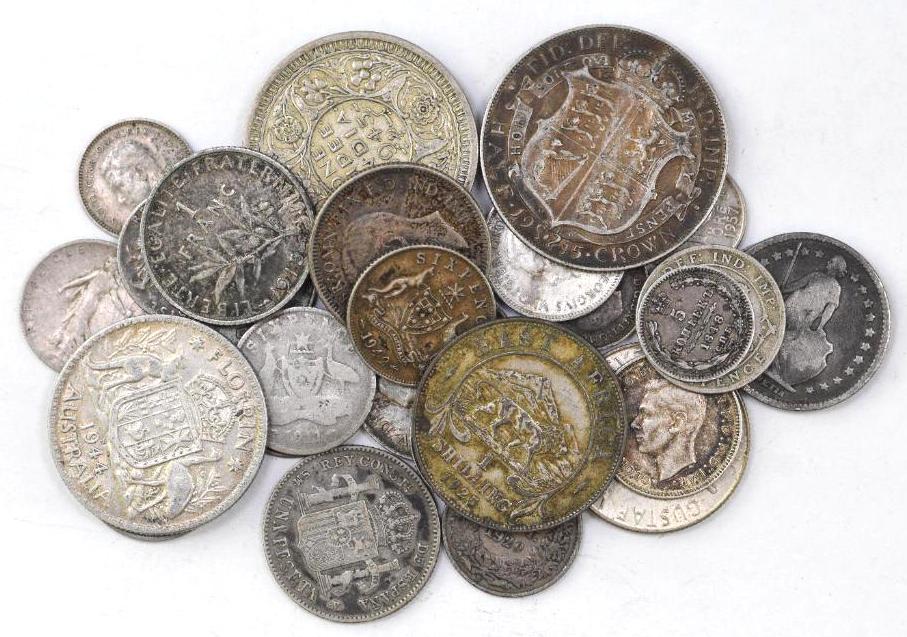 Group of (30) Foreign  / World Silver Coins (1 of 1)