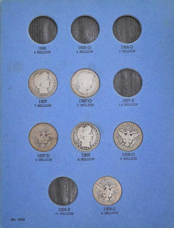 Group of (18) Barber Silver Quarters in Vintage Whitman (1 of 4)