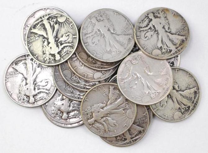 Group of (20) Walking Liberty Silver Half Dollars (1 of 1)