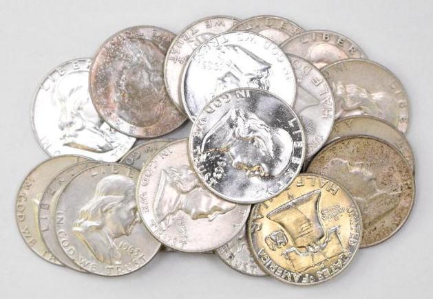 Group of (20) Franklin Silver Half Dollars (1 of 1)