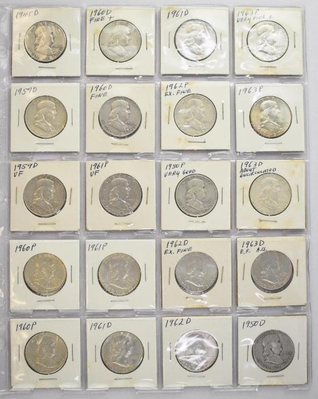Group of (20) Franklin Silver Half Dollars (1 of 2)