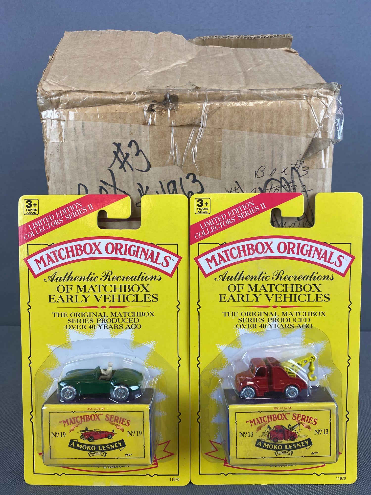 Partial shipping box of Matchbox Originals due-cast (1 of 6)