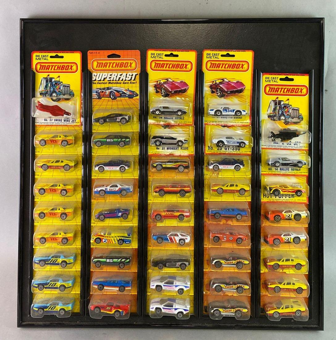 Group of 44 Matchbox Vehicles on Display Rack (1 of 3)