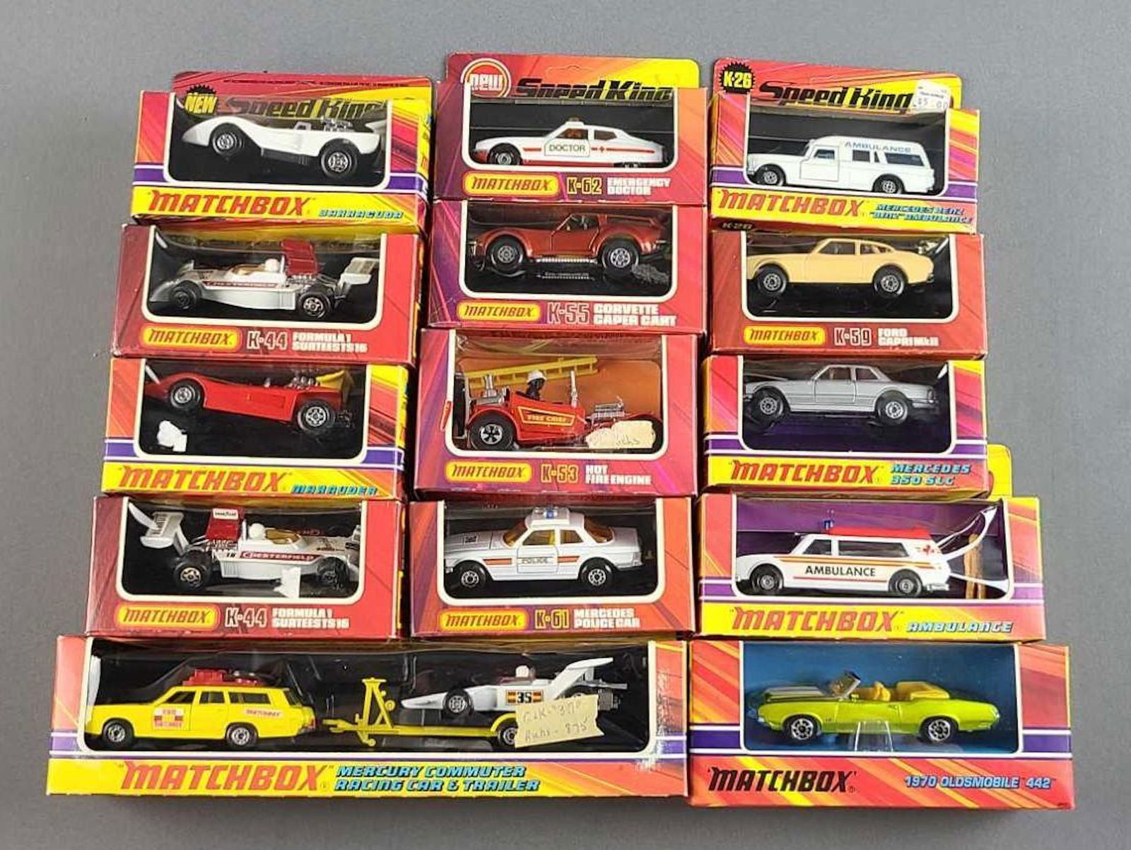 Group of 14 Matchbox Speed Kings die cast vehicles (1 of 6)