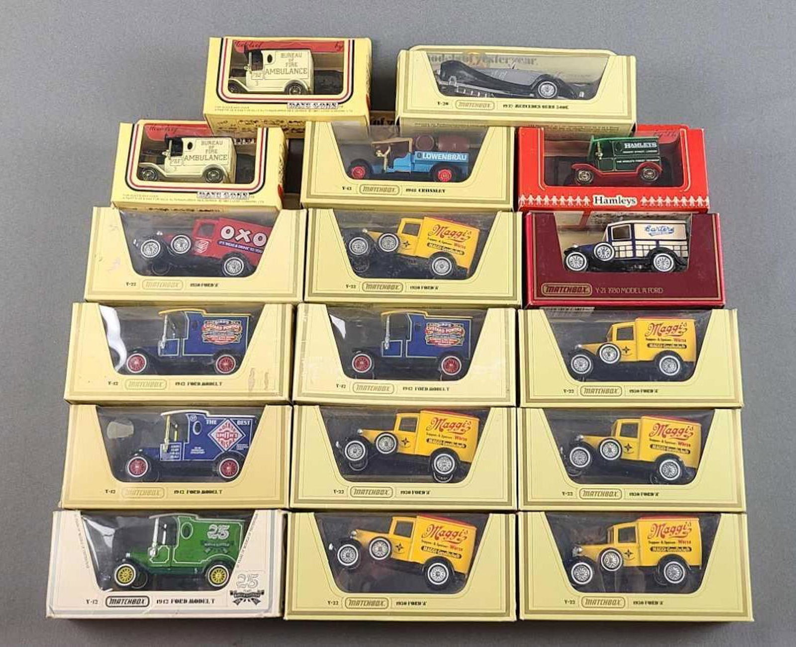 Group of 17 Matchbox Models of Yesteryear die cast: Also includes models of days gone by Lledo. In original packaging