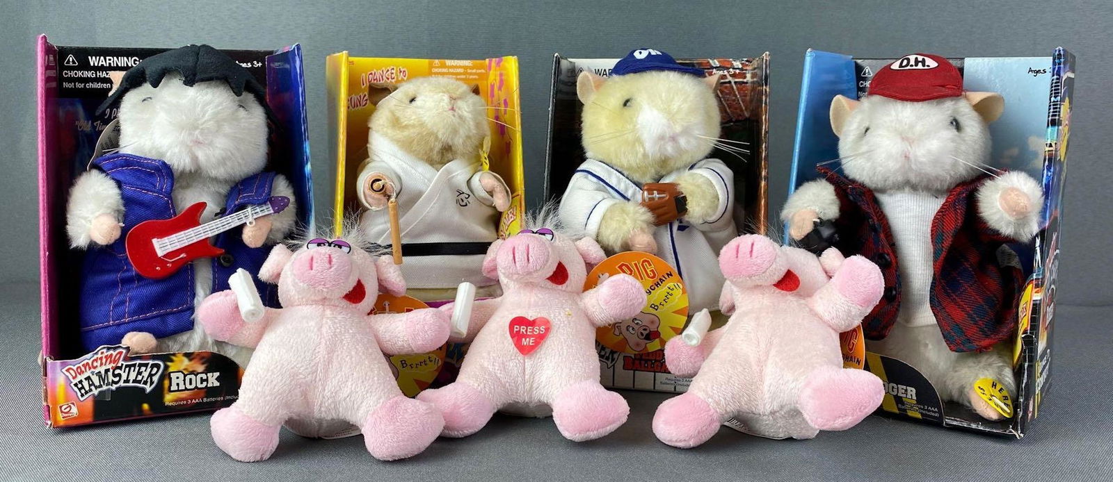 Group of 4 Dancing Hamsters and 3 Potty Pig Keychains (1 of 10)
