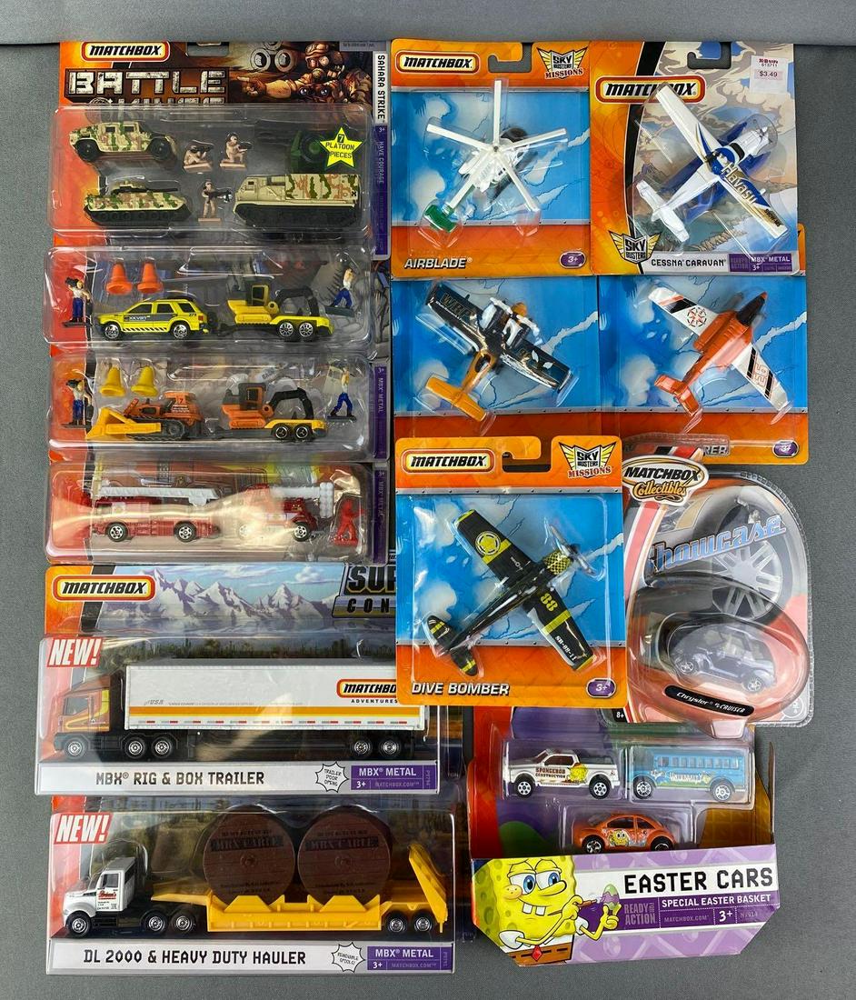Group of Matchbox Vehicles and Sets: Includes planes, cars, trucks and more