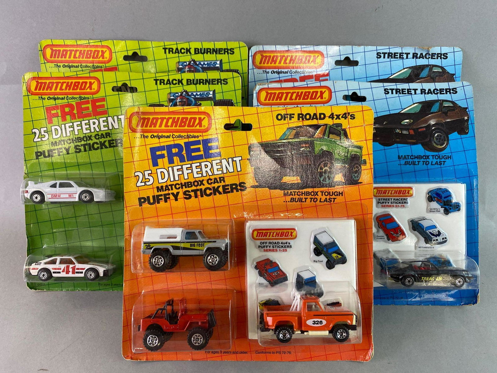 Group of 5 Matchbox Die Cast Vehicle Sets w Puffy (1 of 2)