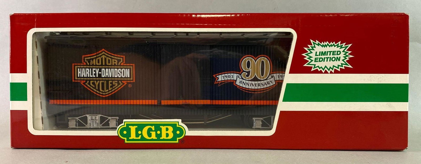 LGB Limited Edition Harley Davidson Boxcar: Model#4067HD. 90th anniversary.