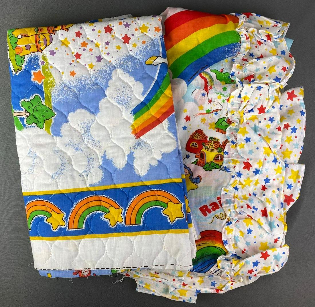 Group of Rainbow Brite Merchandise: Includes curtains and blanket, circa 1980s