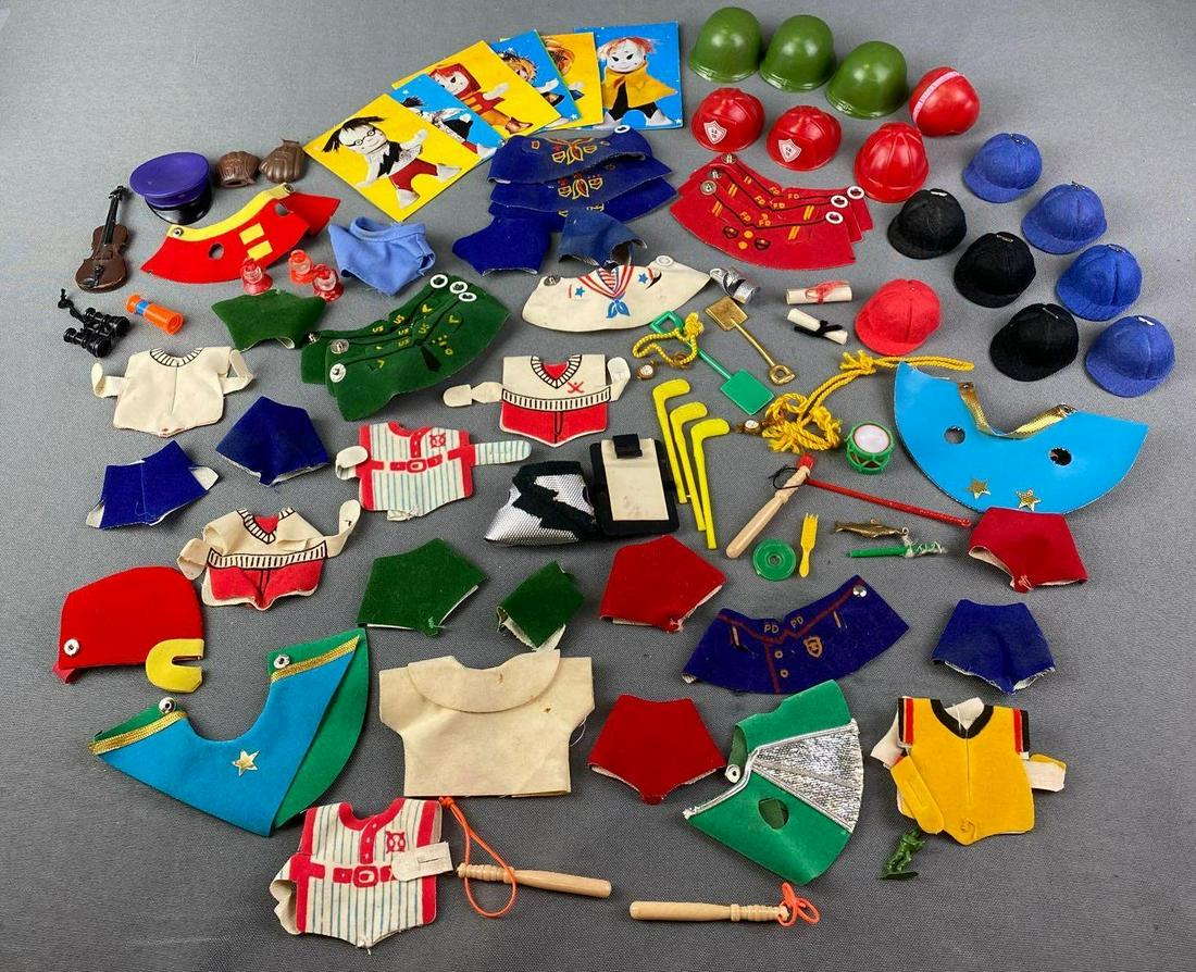 Group of Mini Martians Clothes and Accessories: Includes hats, shirts, lanterns, and more