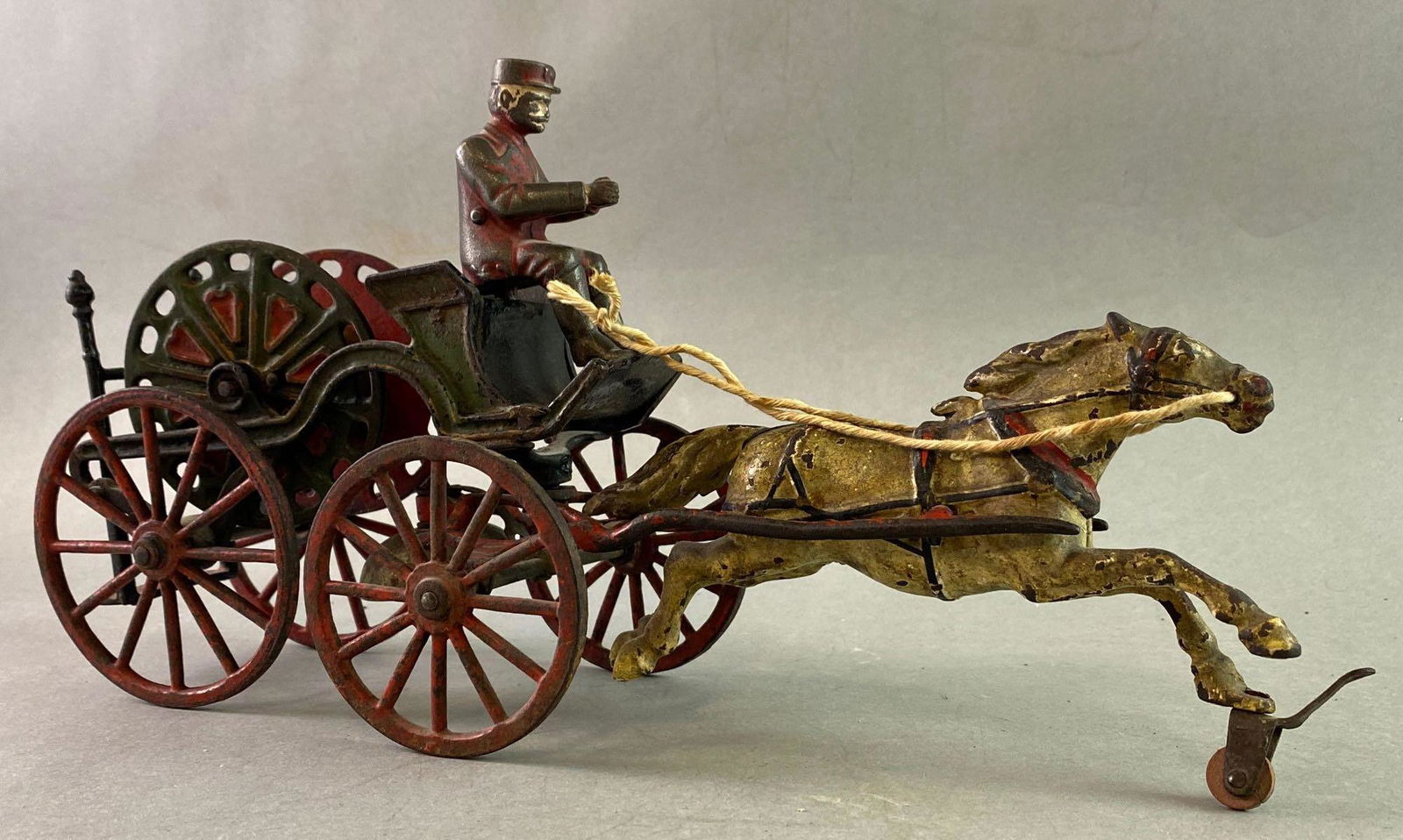 Antique Cast Iron Fire Hose Reel Wagon (1 of 7)