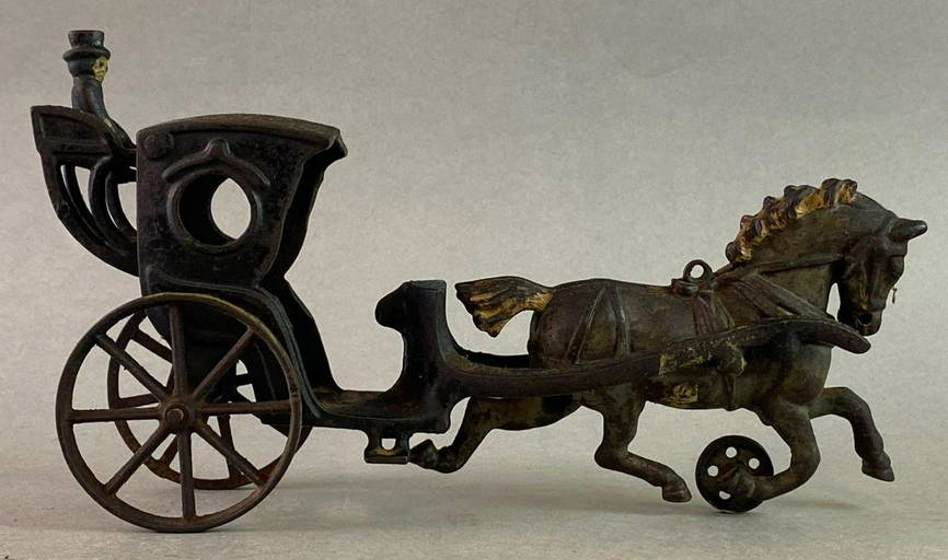 Antique Cast Iron Horse Drawn Carriage