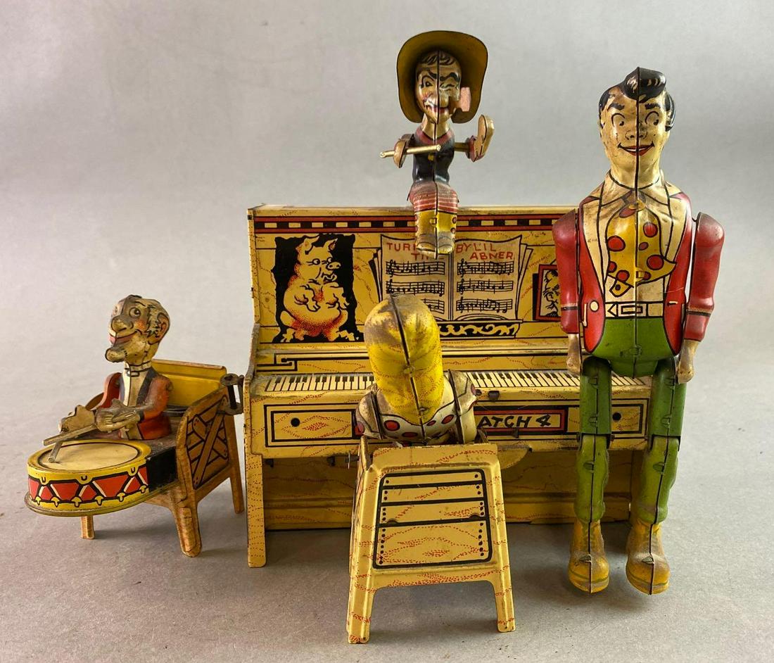 Unique Art Lil Abner Dogpatch Piano Wind Up Tin Toy (1 of 4)