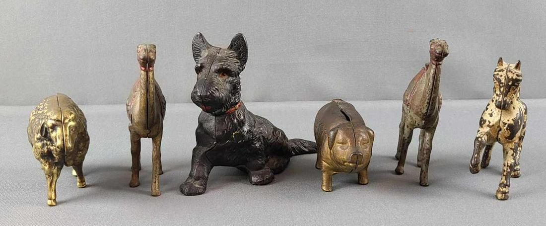 Group of 6 Cast Iron animal still banks (1 of 4)