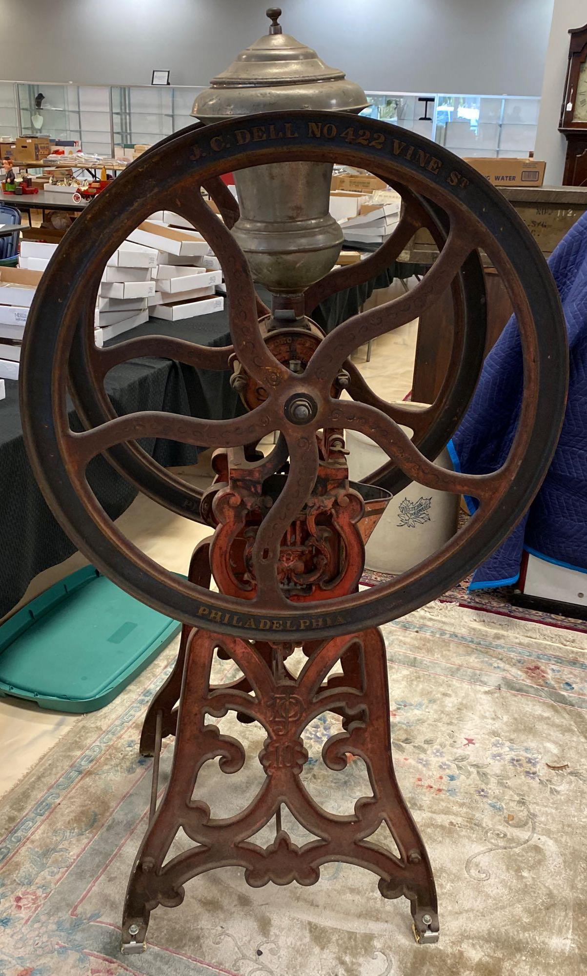 J C Dell #10 Antique Floor  Model Coffee Grinder (1 of 9)