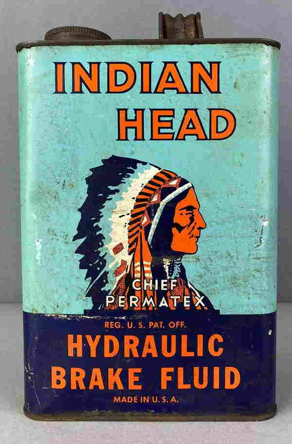 Indian Head Hydraulic Brake Fluid Can
