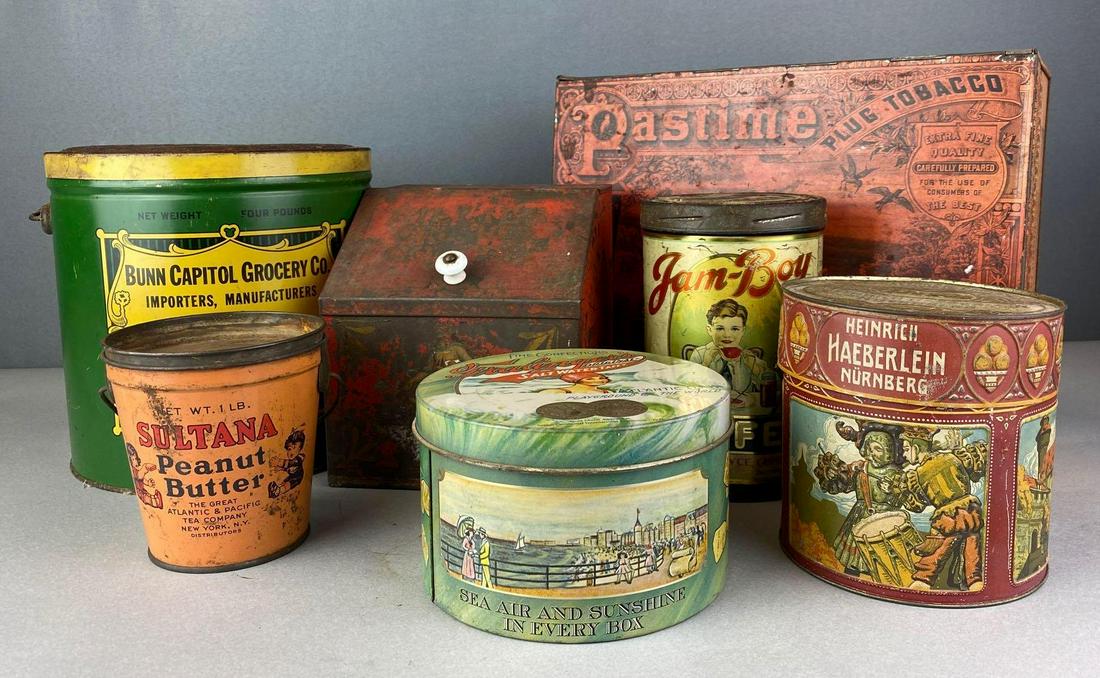 Group of 7 Tin Containers (1 of 9)