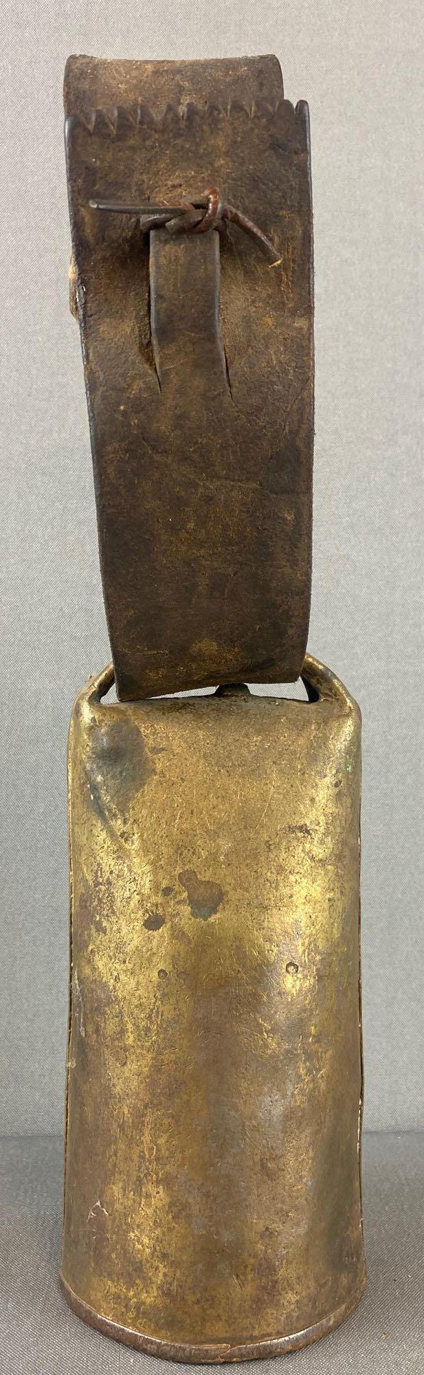 Brass Cowbell with Leather Strap h (1 of 7)