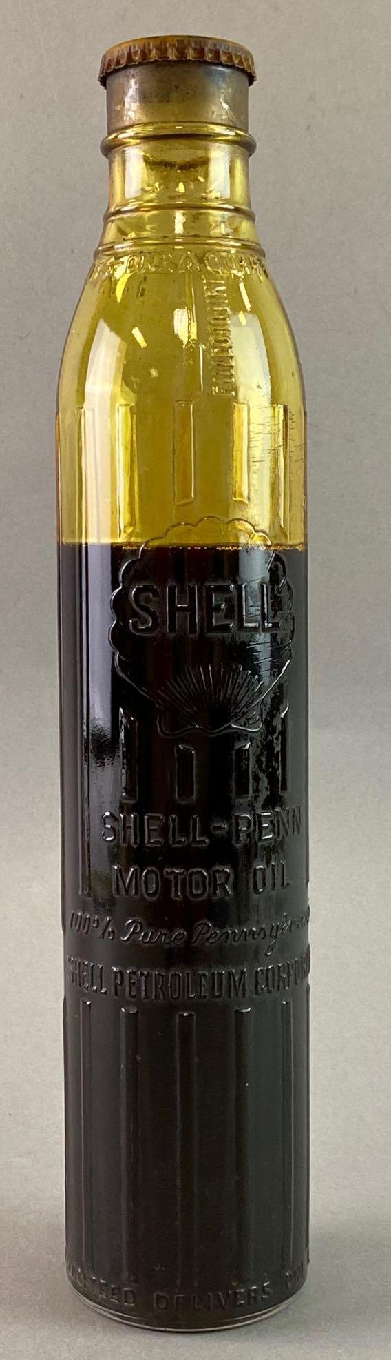 Shell Oil Glass Bottle Sealed w Contents (1 of 3)